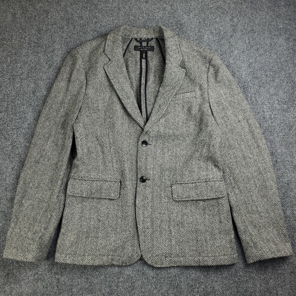 rag & bone Gray Herringbone Blazer